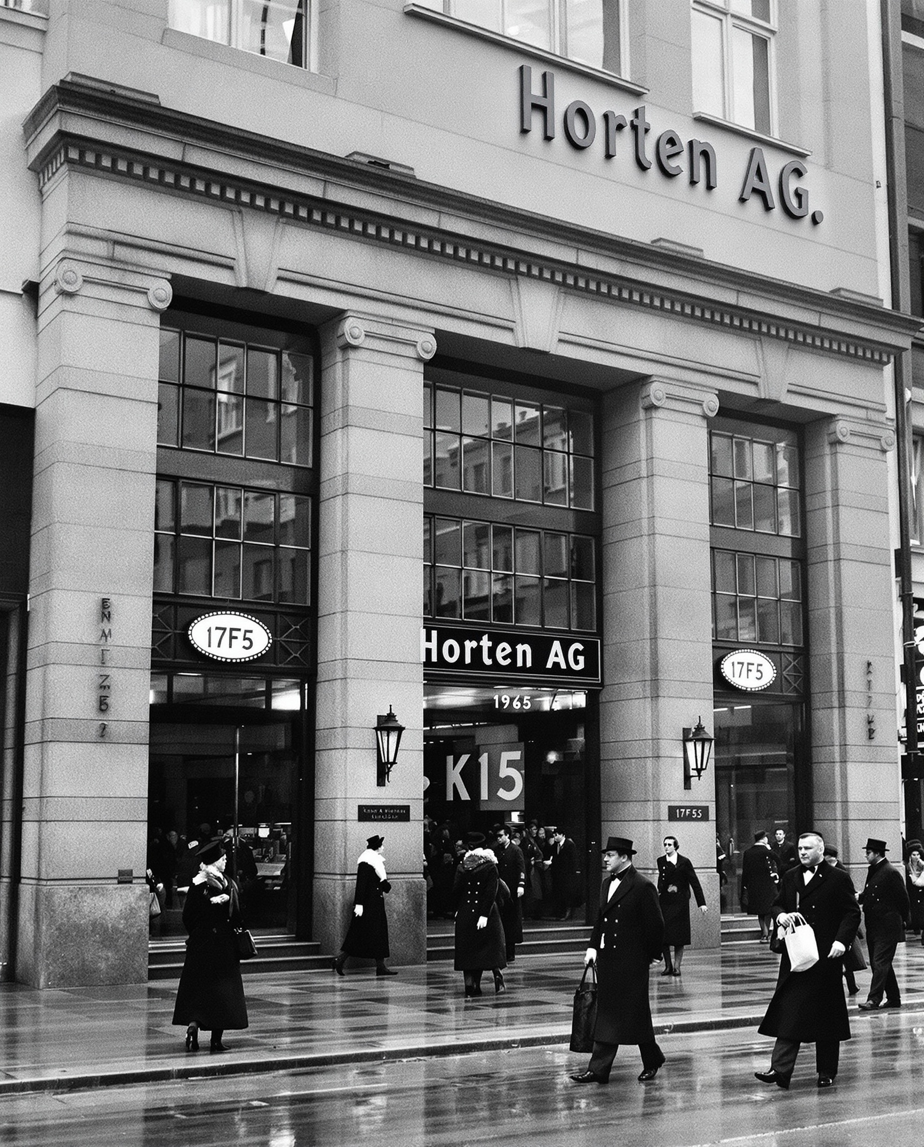 Entrée d'un magasin Horten AG dans les années 1930, symbole de l'aryanisation économique