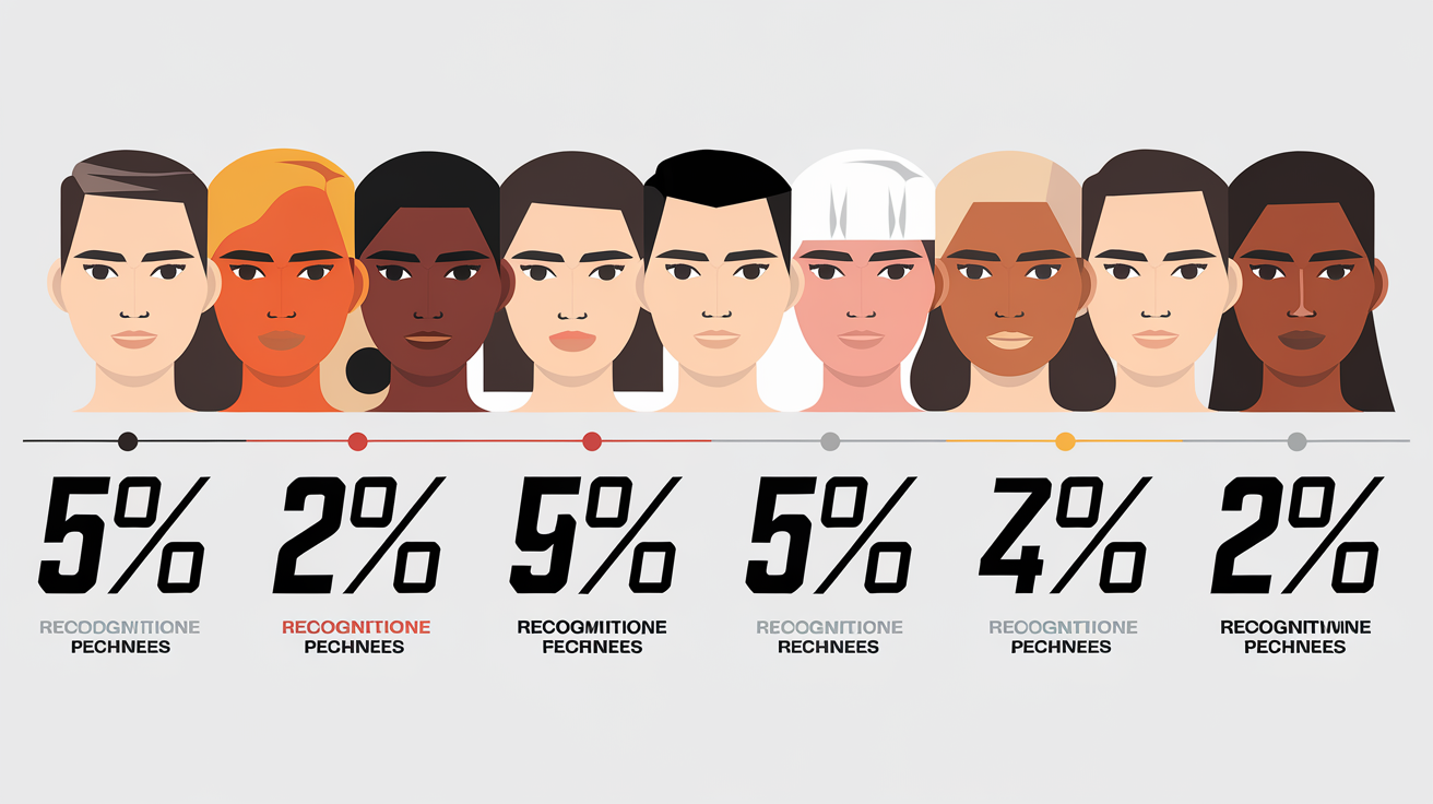 Infographie sur les biais de la reconnaissance faciale selon les ethnies