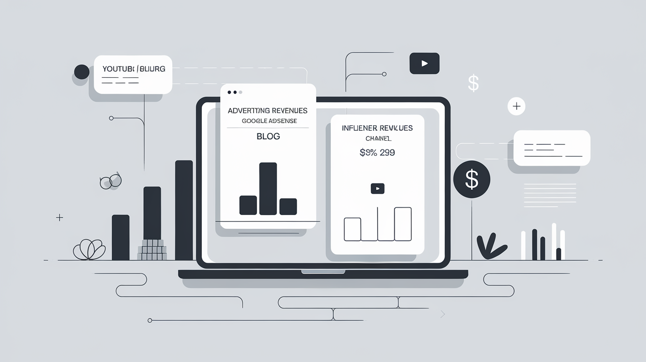 Comparatif des revenus publicitaires entre un blog et YouTube pour les influenceurs