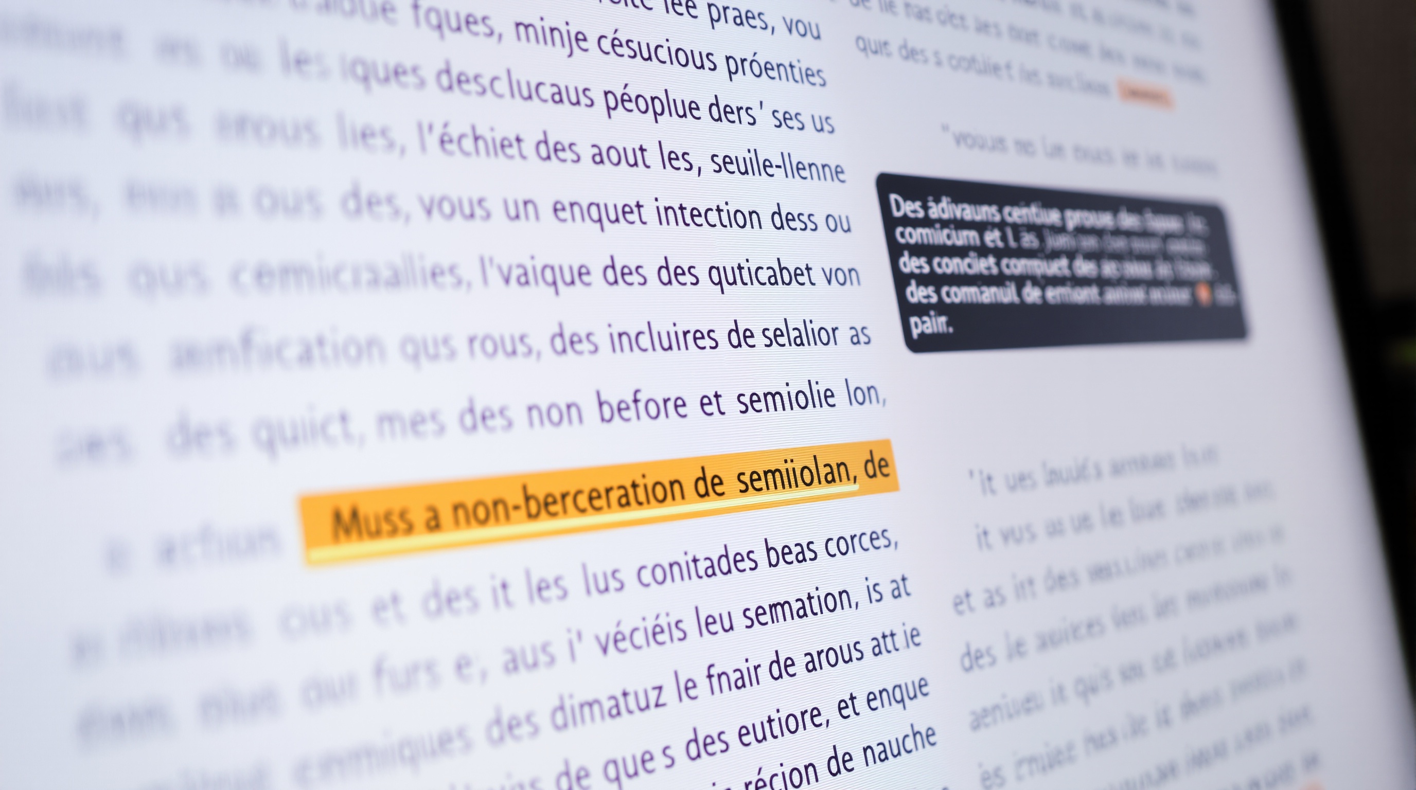 Exemple de correction typographique avancée par un outil numérique