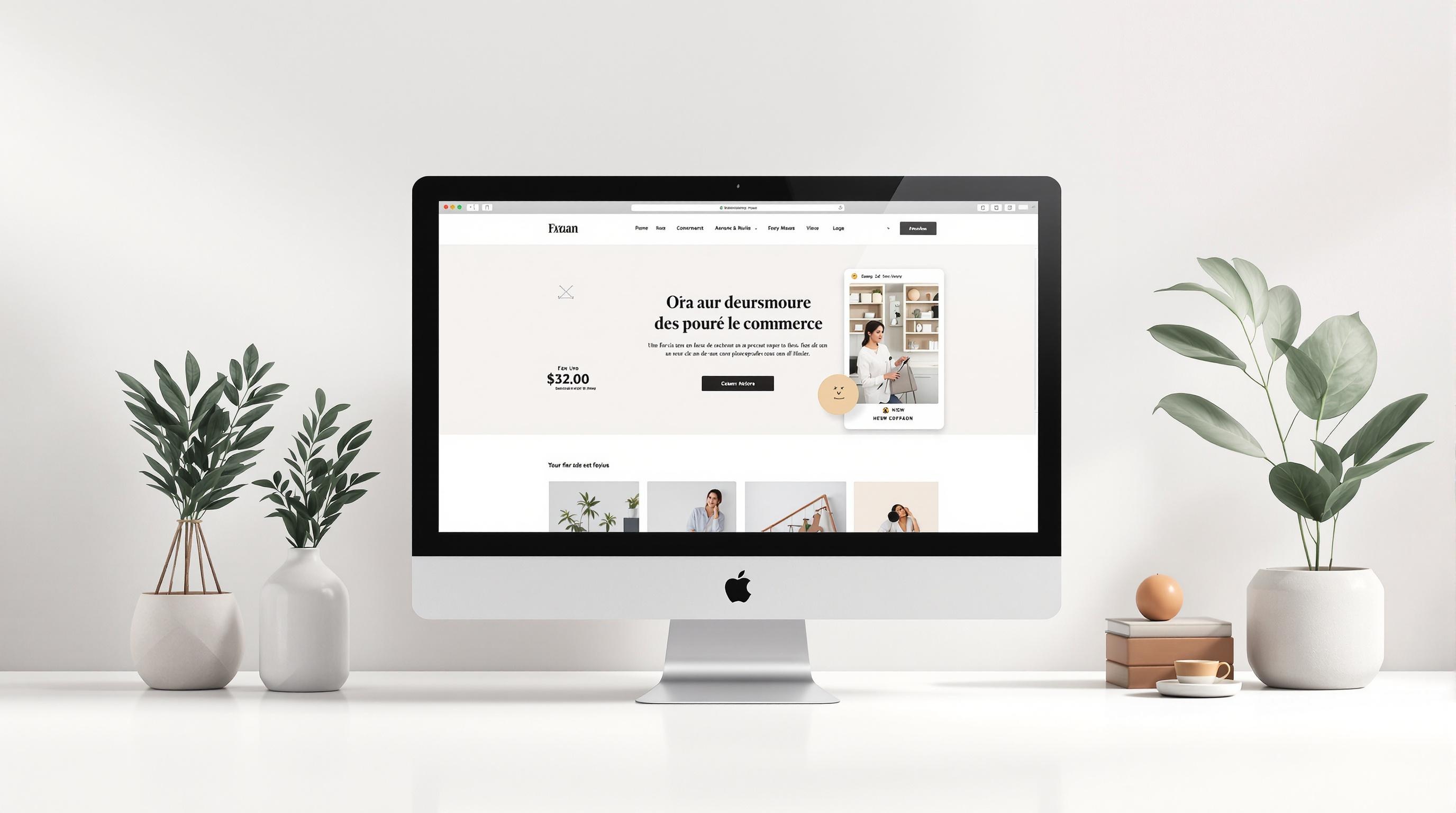 Écran stylisé représentant un pure player e-commerce digital