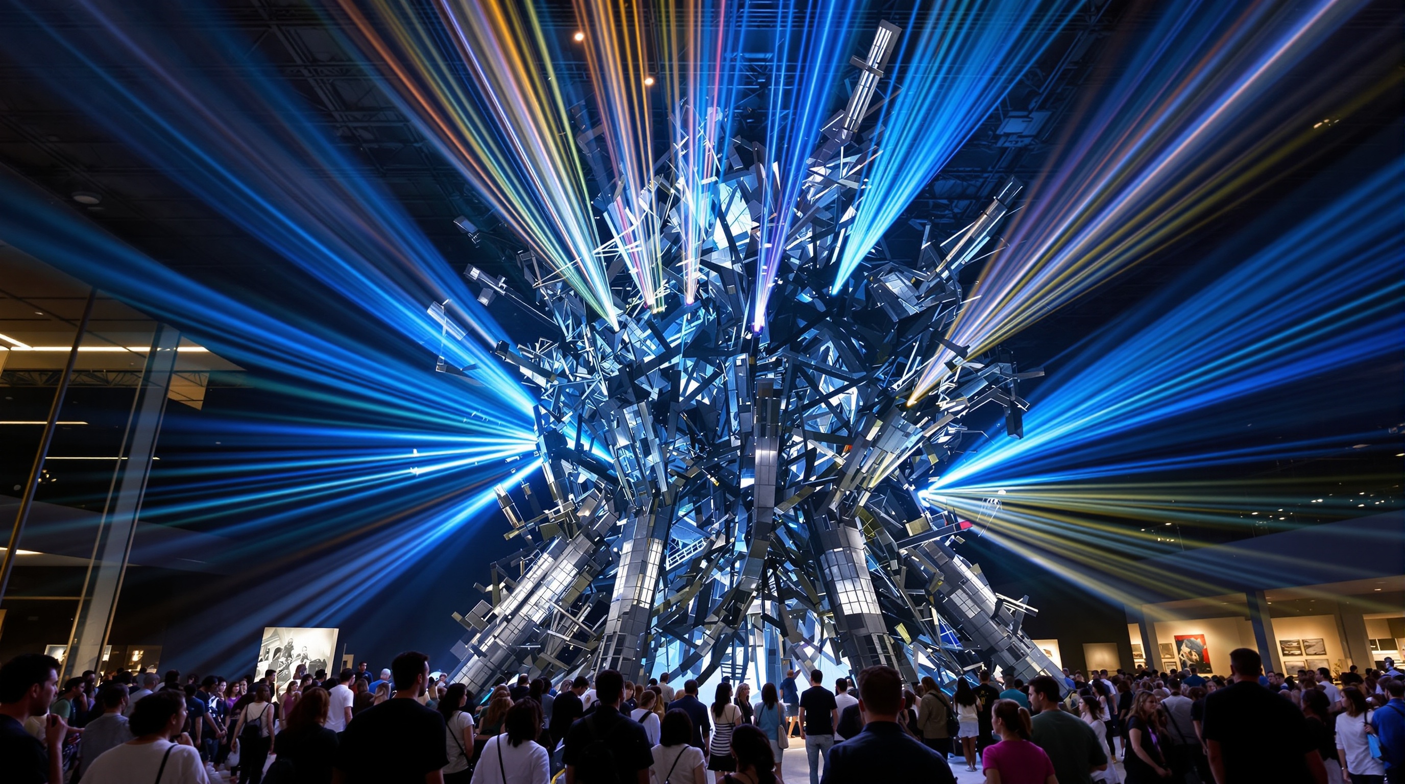 Installation immersive impressionnante à Art Unlimited, saluée pour son impact visuel mais critiquée pour sa superficialité.