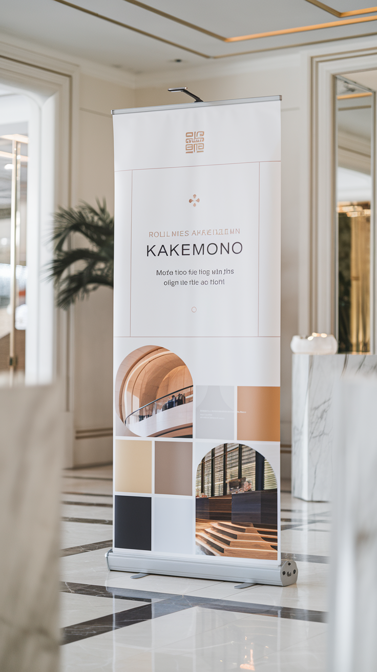 Kakemono professionnel avec impact visuel efficace pour un stand