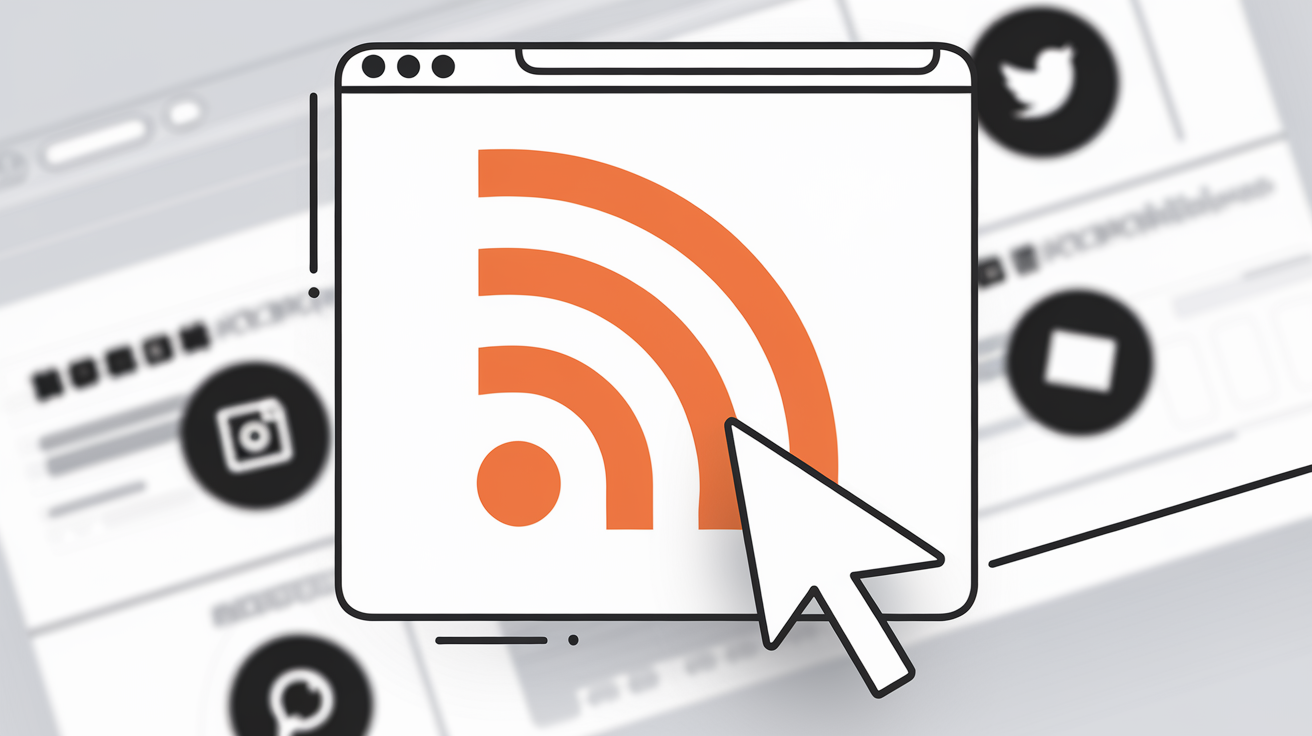Logo RSS orange sur une page web