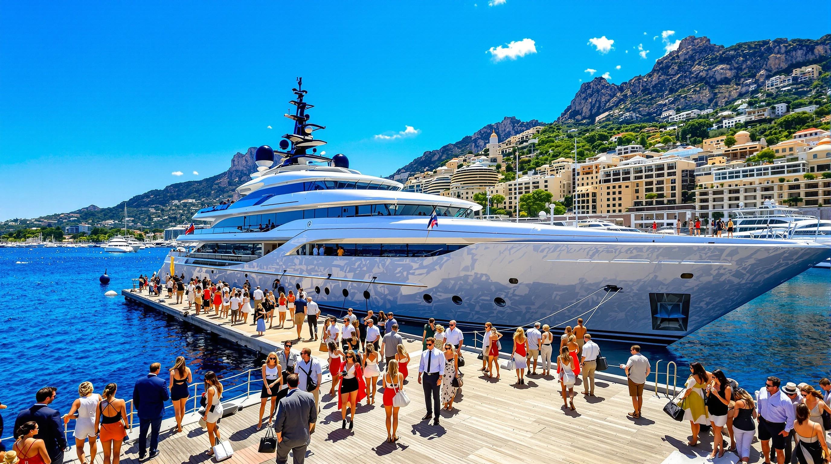 Yacht de luxe dans le port de Monaco