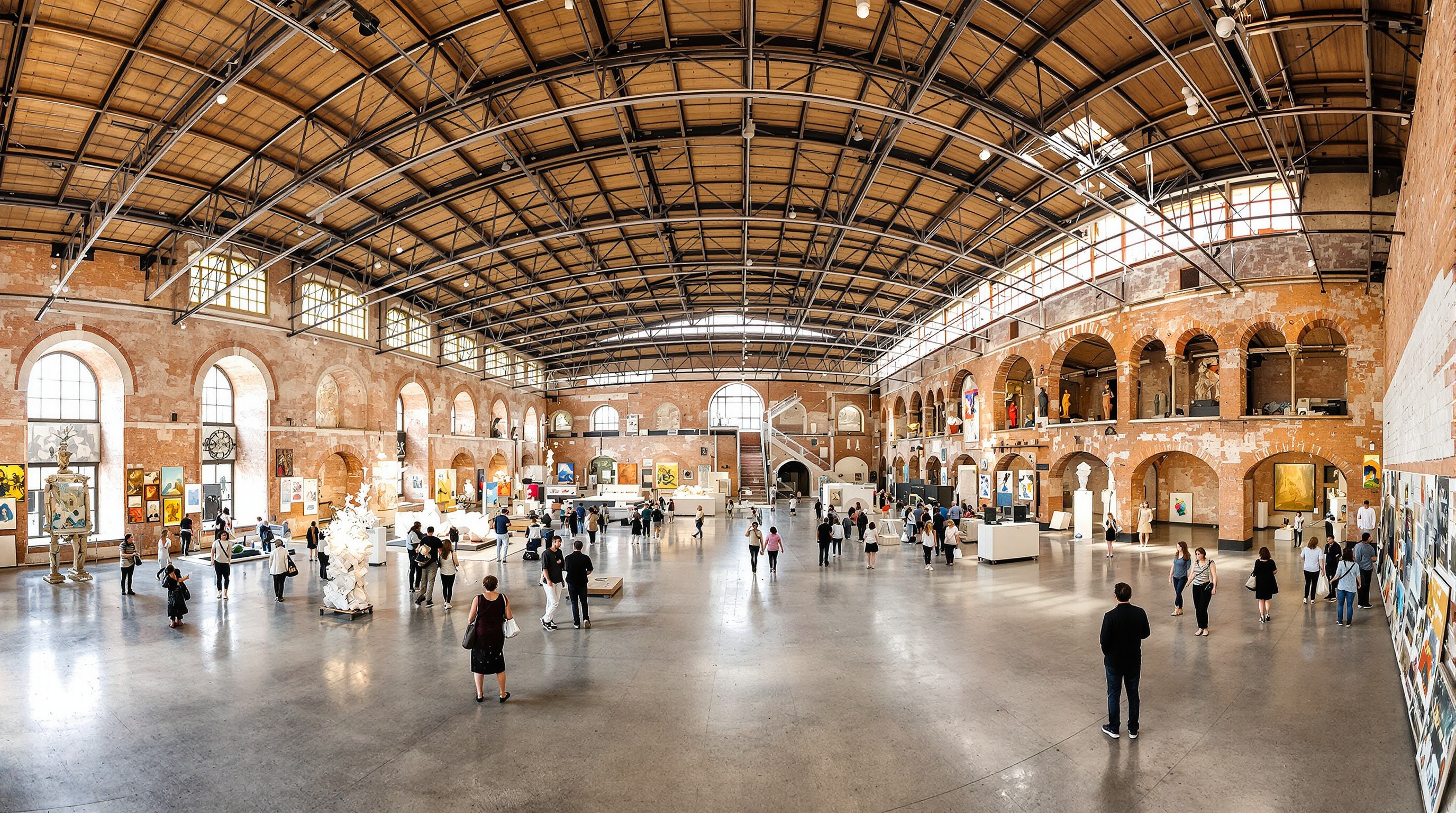 Vue panoramique de l'Arsenale lors de la Biennale d'Architecture de Venise