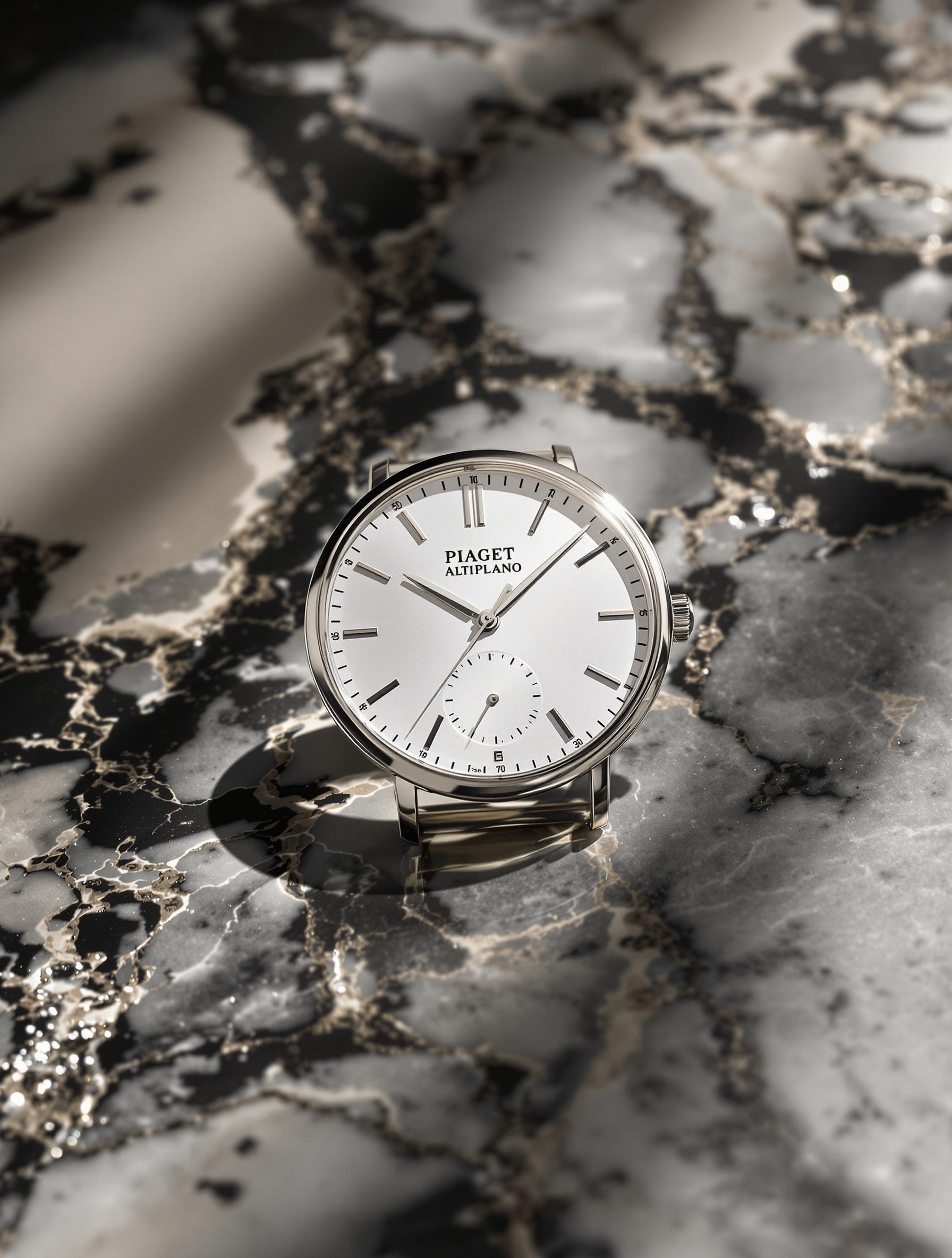 Montre Piaget Altiplano ultra-fine boîtier or blanc profil remarquable