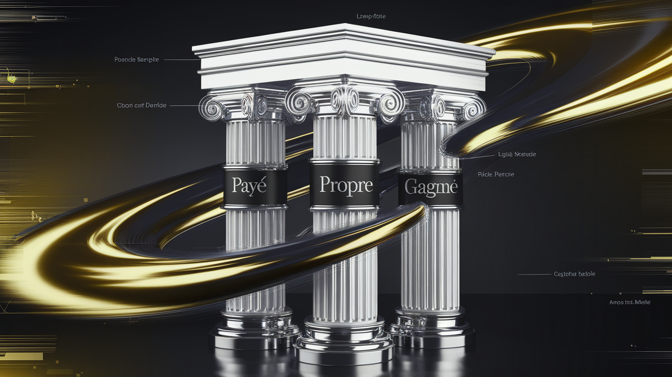Représentation du modèle POEM avec trois piliers et un bruit digital artificiel
