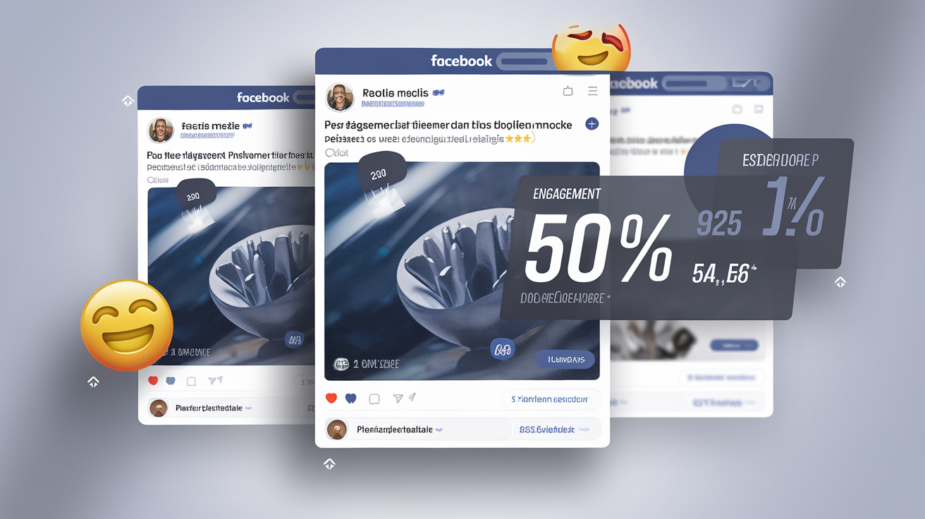 Exemple concret de publication Facebook montrant l'impact des emojis sur l'engagement.