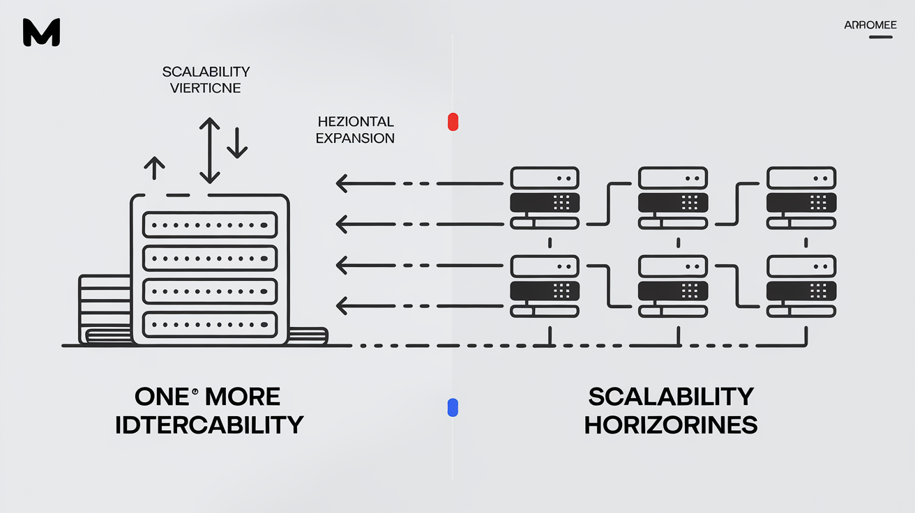 Schéma comparatif entre scalabilité verticale et horizontale