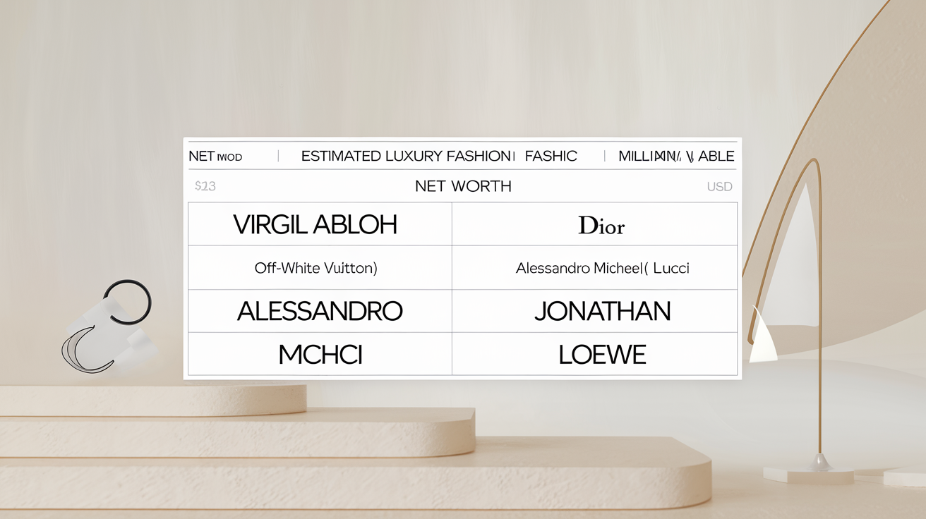 Tableau comparatif des fortunes estimées des principaux directeurs artistiques du luxe.