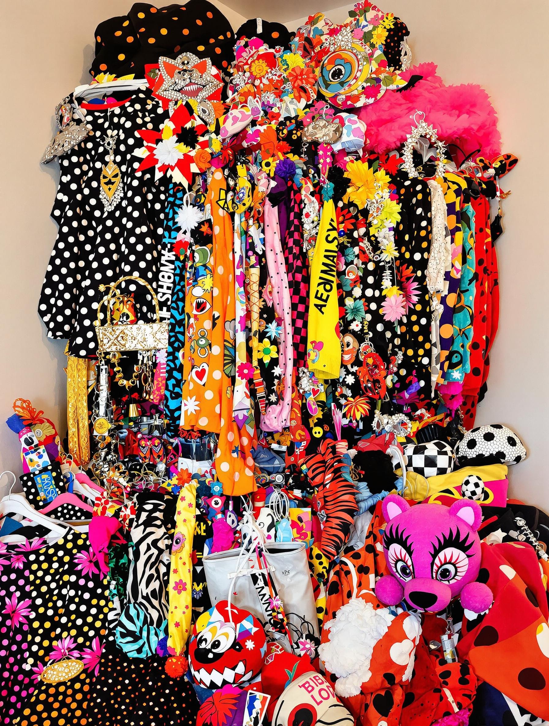 Vestiaire surchargé Printemps/Été 2025 : motifs criards, logos XXL, strass et accessoires ostentatoires.