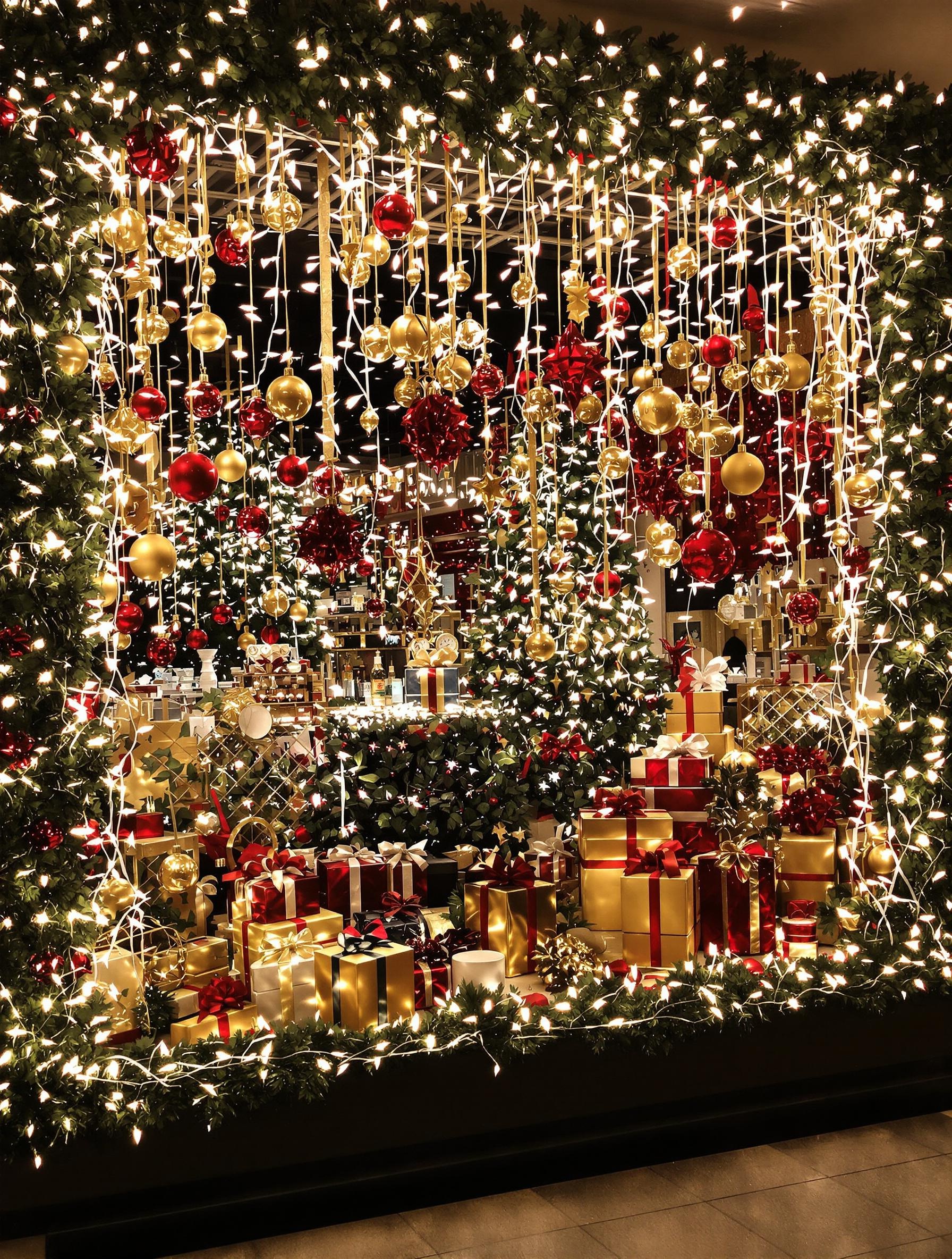 Vitrine de Noël professionnelle entretenue avec soin et constance.