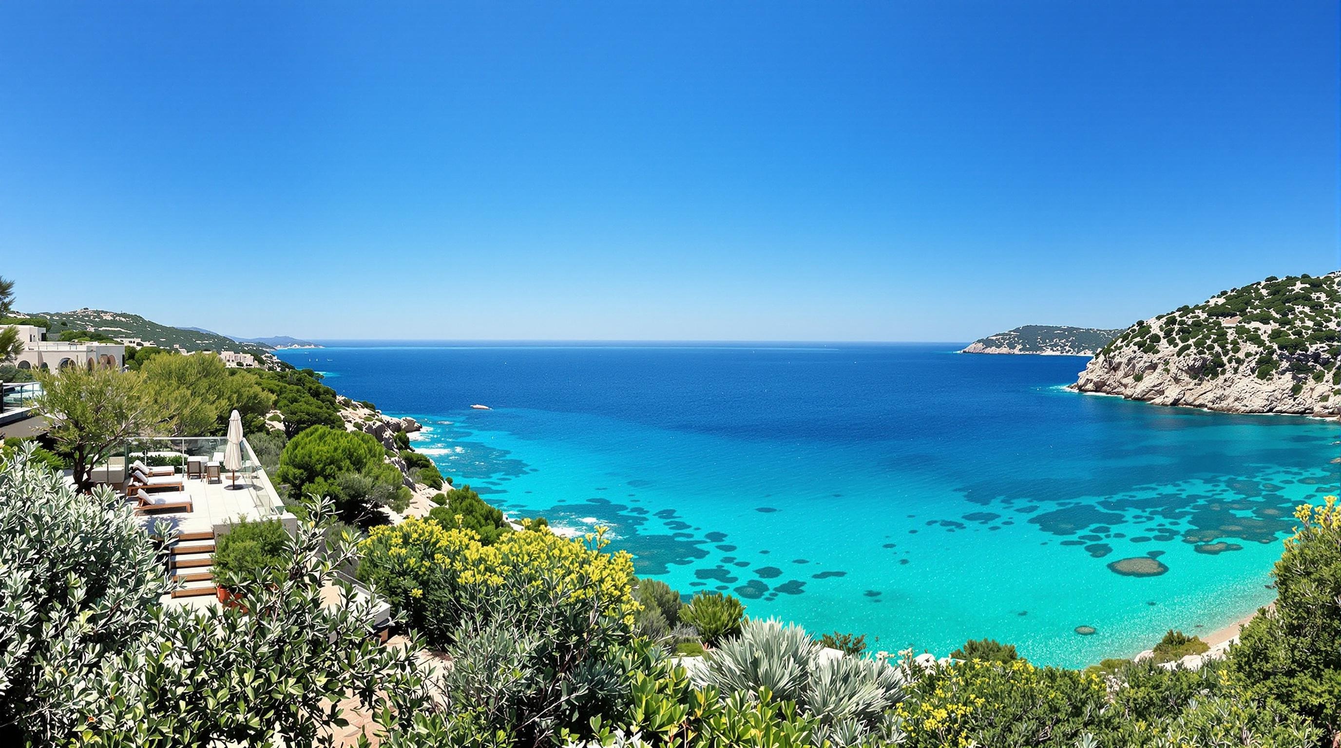 Vue panoramique depuis U Capu Biancu, paysage naturel exceptionnel de Santa Manza